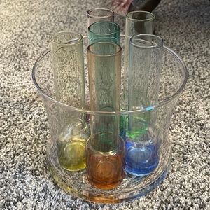 Rainbow Shot Glass Set Vintage